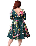 Floral Swing Dress Round Neck