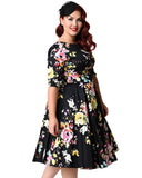 Floral Swing Dress Round Neck