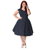 1950s Retro Polka Dot Dress 3XL-9XL